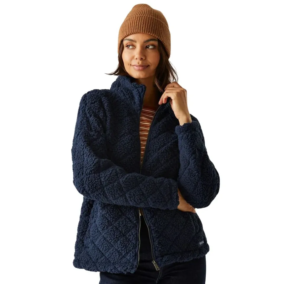 REGATTA WOMENS ALAIYA CABLE KNIT CHUNKY FULL ZIP FLEECE SIZE 20 NAVY