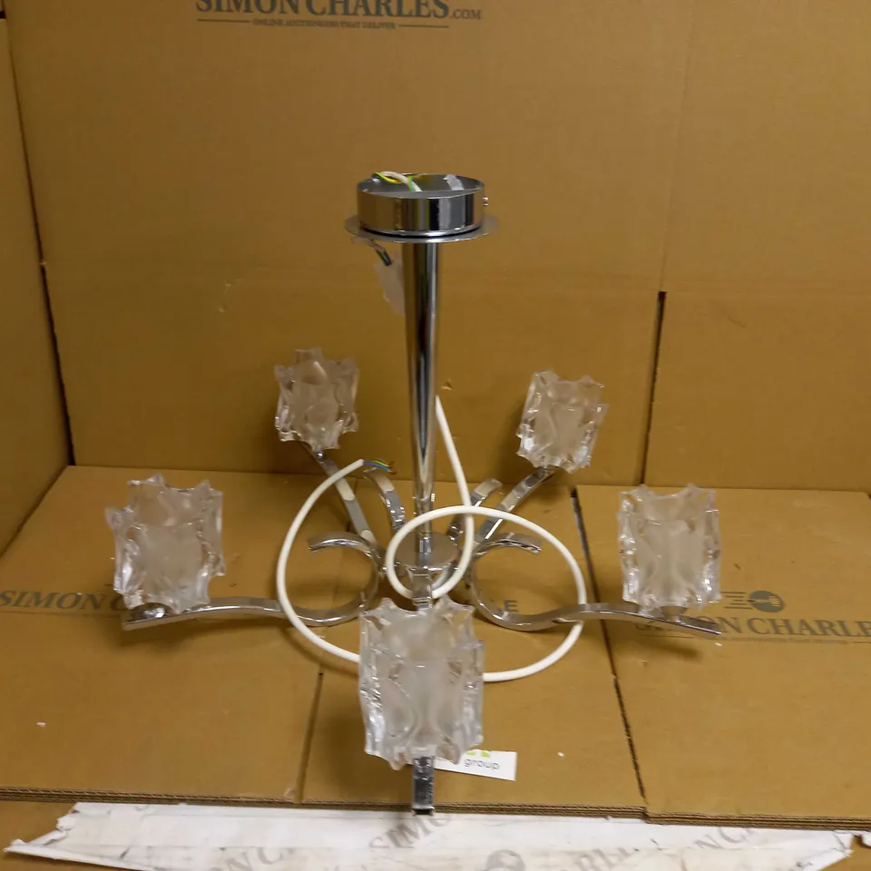 DAR LIGHTING GROUP 5LT CEILING LIGHT - POLISHED CHROME EFFECT 