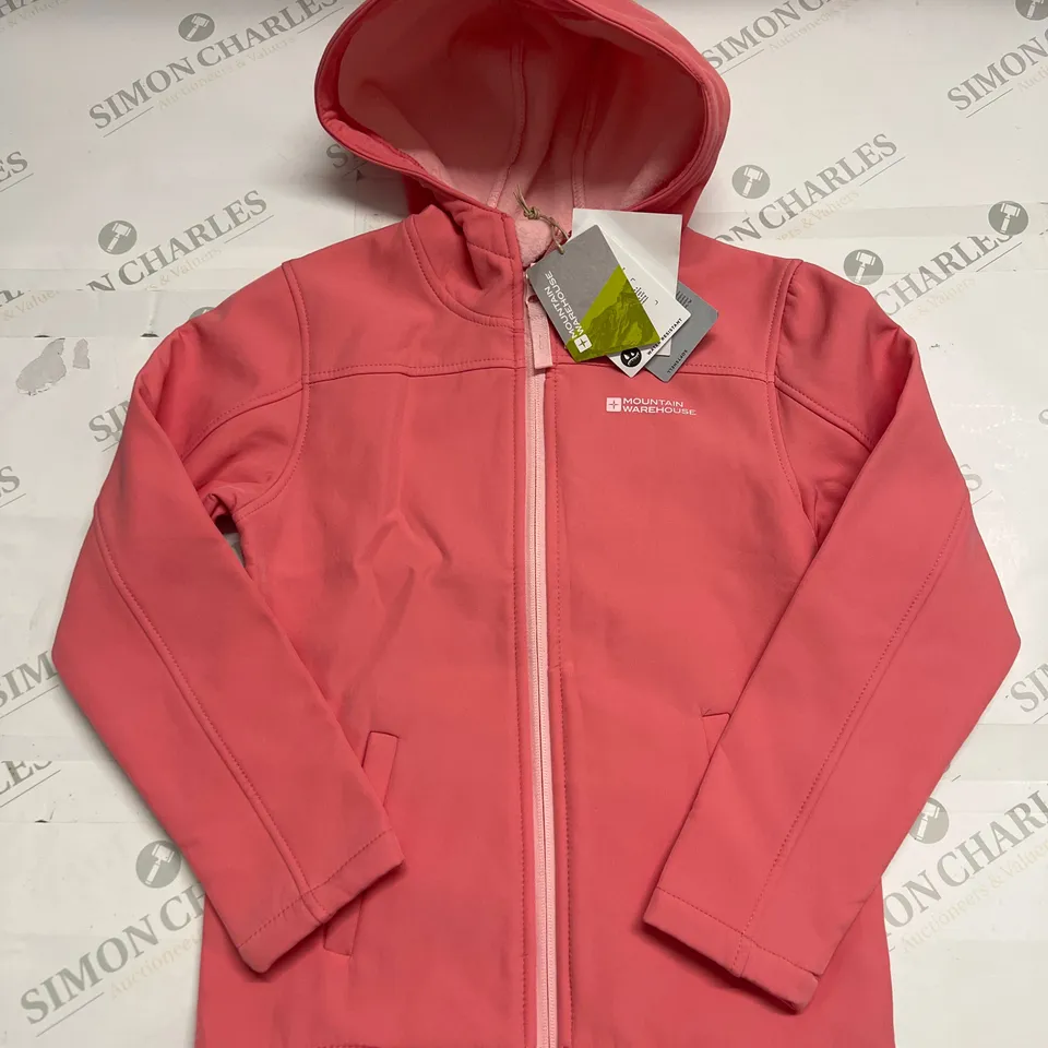 MOUNTAIN WAREHOUSE WATER RESISTANT SOFTSHELL JACKET IN PINK SIZE 7-8YRS
