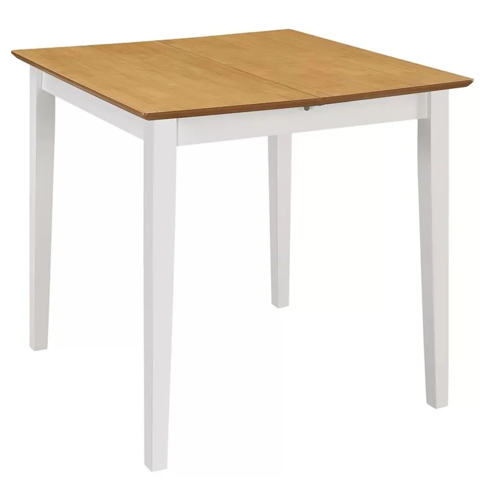 BOXED GRADY EXTENDABLE DINING TABLE - WHITE BASE, BROWN TOP (1 BOX)