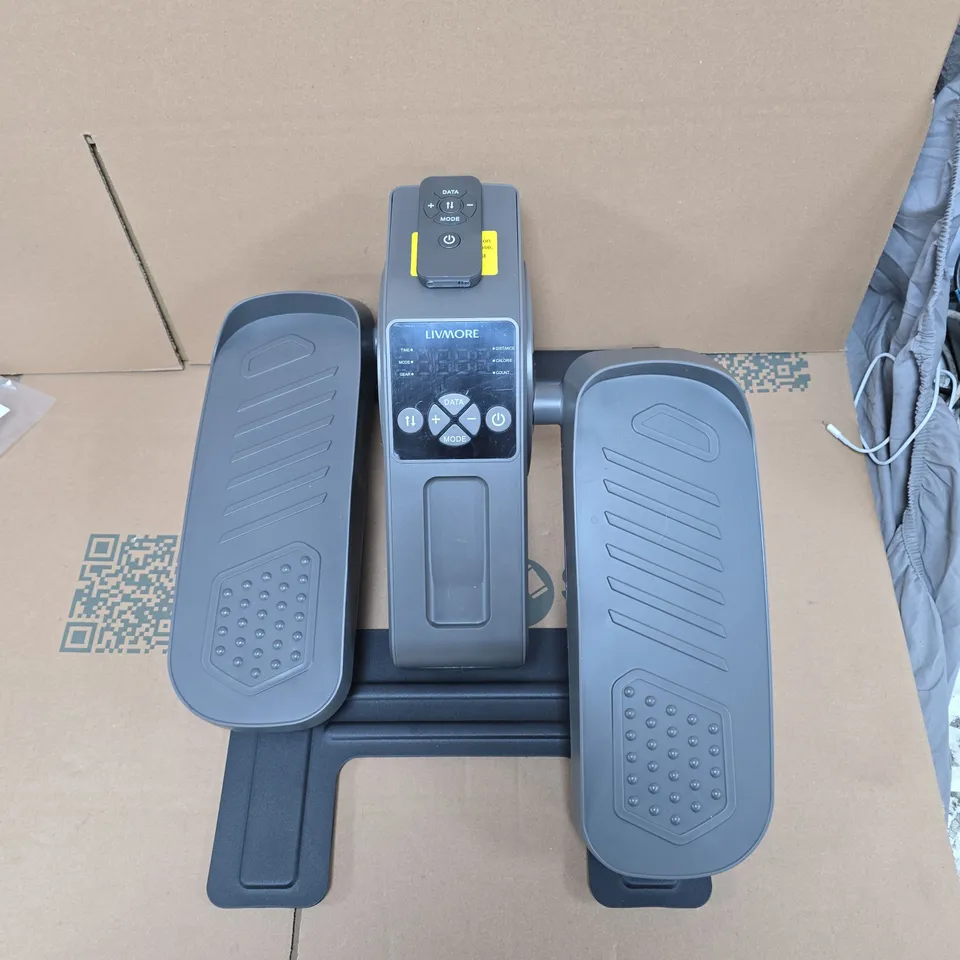 LIVMORE MOTORISED PEDAL STEPPER EXERCISER WITH LCD MONITOR, REMOTE CONTROL AND 3 SPEED MODES - UNBOXED 