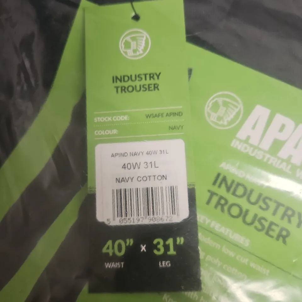 APACHE INDUSTRIAL WORKWEAR INDUSTRY TROUSER – NAVY, UK 40 (40W X 31L)