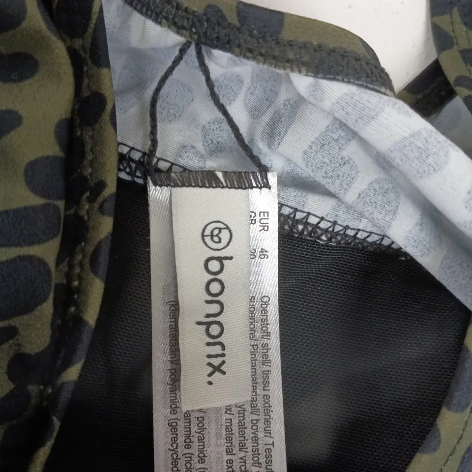 BONPRIX BLACK SWIM DRESS WITH BLACK LEOPARD PRINT TOP SIZE 20