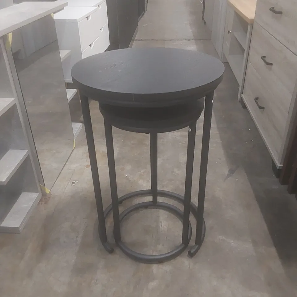 DESIGNER FULTON ROUND NEST OF TABLES - BLACK