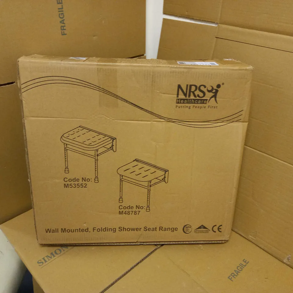 NRS HEALTHCARE WALL MOUNTED FOLDING SHOWER SEAT 