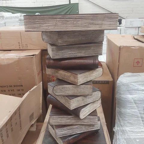 DESIGNER WOODEN BOOK STACK STYLE SIDE TABLE