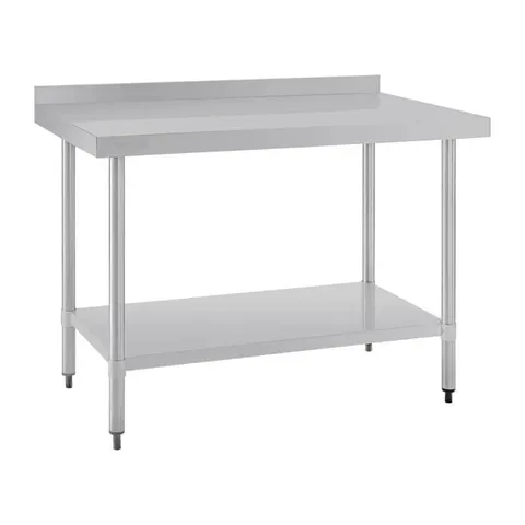 BOXED VOGUE STAINLESS STEEL TABLE WITH UPSTAND (1 BOX)