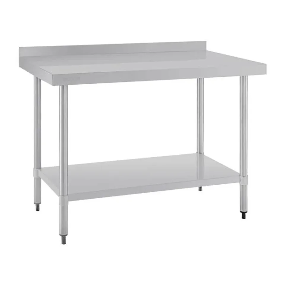 BOXED VOGUE STAINLESS STEEL TABLE WITH UPSTAND (1 BOX)