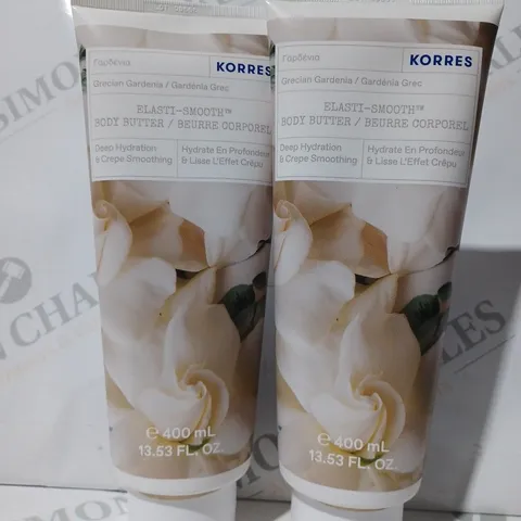 BOXED KORRES ELASTI SMOOTH MEGA SIZE BODY BUTTER DUO 400ML