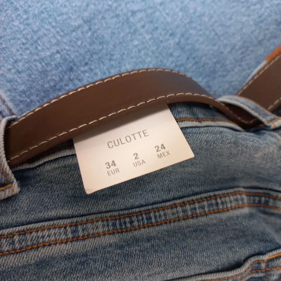 ZARA DENIM CULOTTE JEANS – UK 6 (EU 34 / US 2), MADE IN BANGLADESH