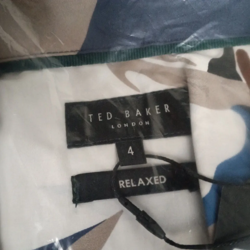 BAGGED TED BAKER LONDON FLORAL SHIRT – UK 4, RELAXED FIT