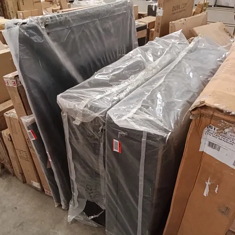 BAGGED DIVAN BED BASE WITH HEADBOARD - NAVY (4 PARTS)