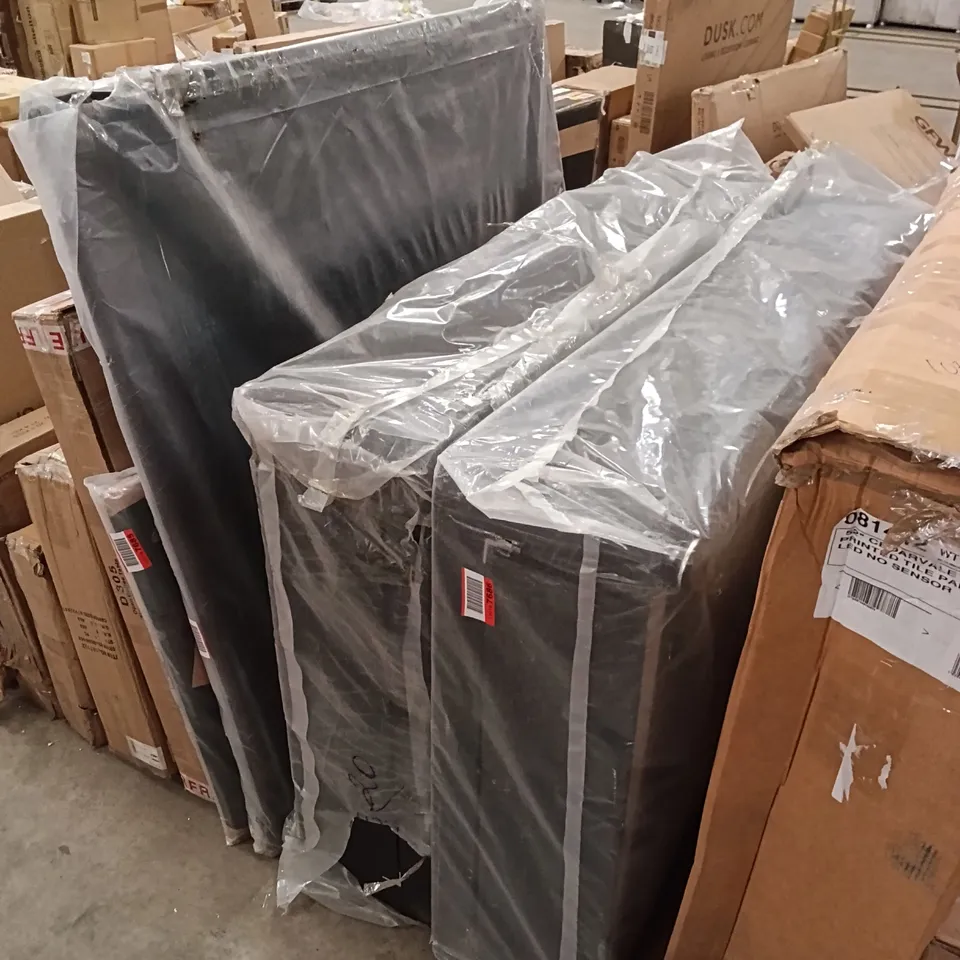 BAGGED DIVAN BED BASE WITH HEADBOARD - NAVY (4 PARTS)