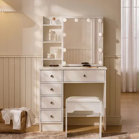 Boxed Amya Dressing Table Set with Sliding Mirror - (2 boxes)