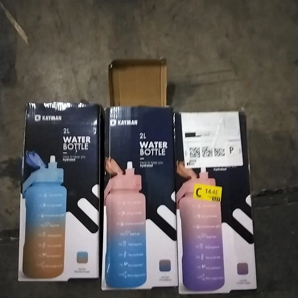 BOXED X3 KAYMAN 2L WATER BOTTLES 