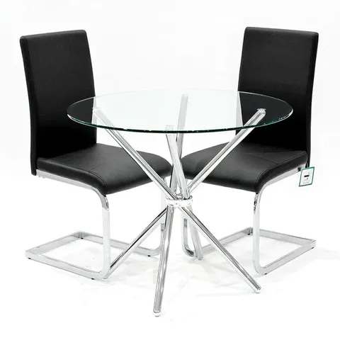 BRAND NEW BOXED SET OF 2 HOMES DIRECT 365 BLACK BRESCIA DINING CHAIRS