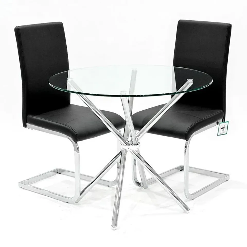 BRAND NEW BOXED SET OF 2 HOMES DIRECT 365 BLACK BRESCIA DINING CHAIRS