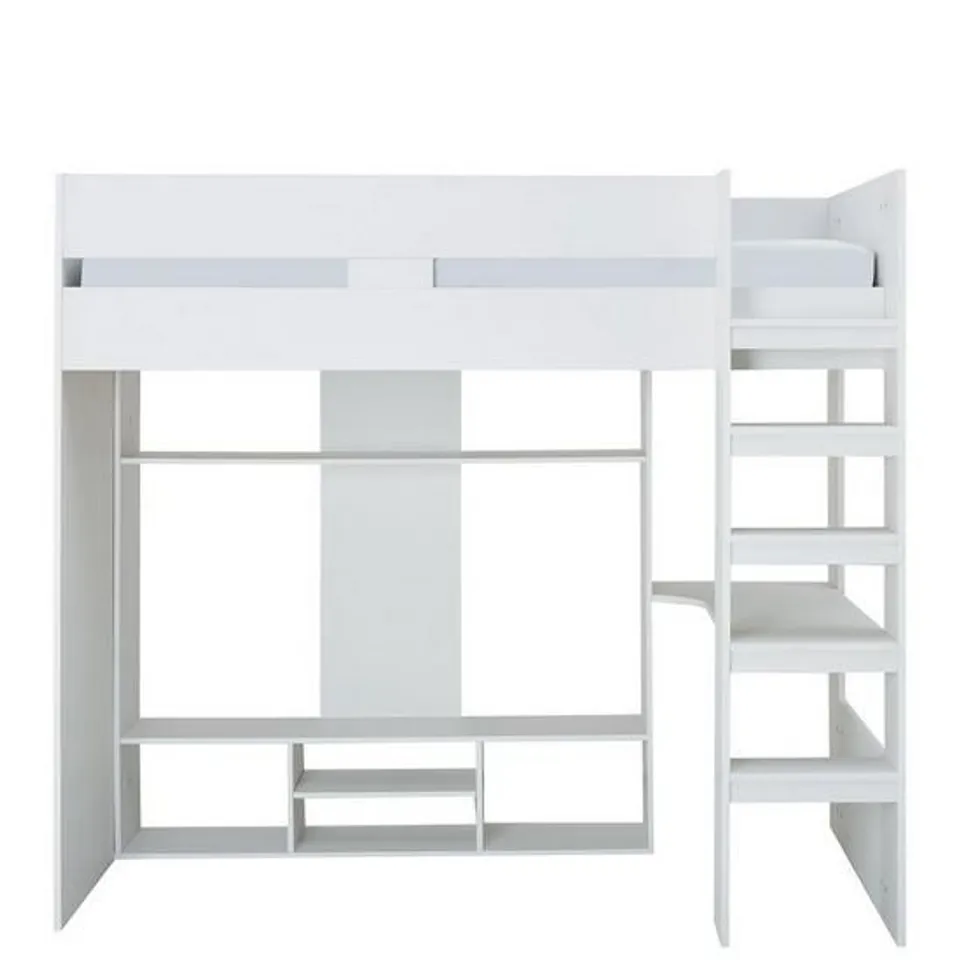 BOXED XANDER HIGH SLEEPER GAMING BED - WHITE (3 BOXES)