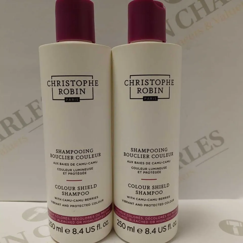 LOT OF 2 X 250ML CHRISTOPHE ROBIN COLOUR SHEILD SHAMPOO