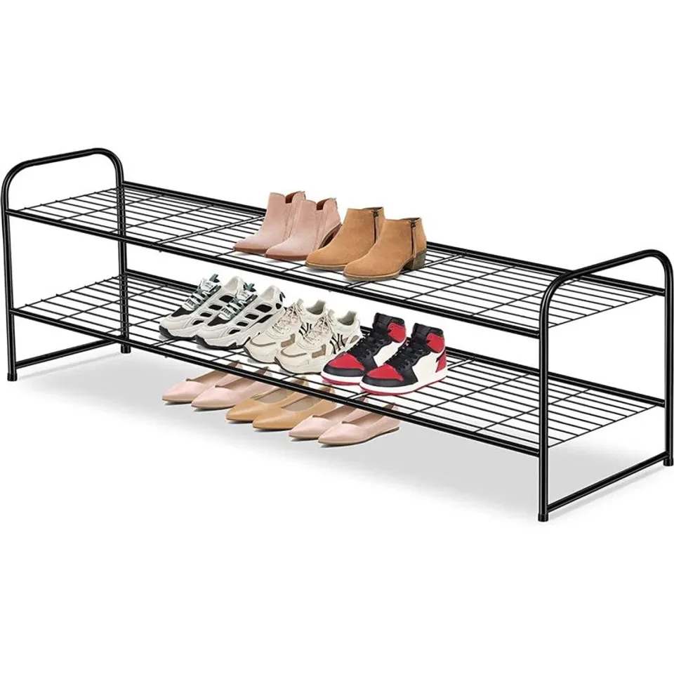 BOXED 18 PAIR STACKABLE SHOE RACK