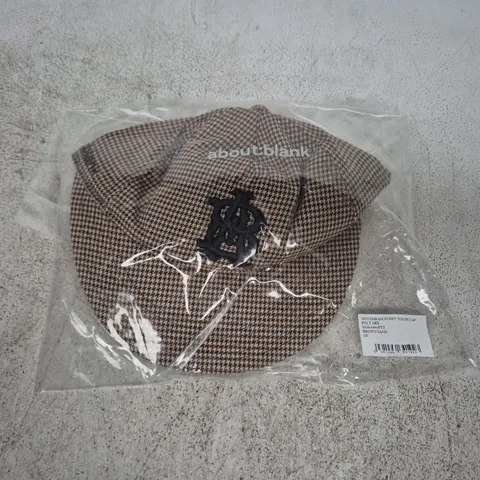 BAGGED ABOUT BLANK MONOGRAMPUPPY TOOTH CAP IN BROWN/SAND - ONE SIZE