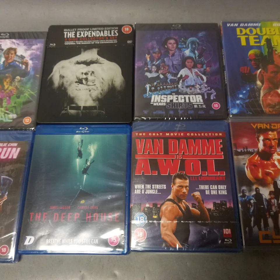 LOT OF 24 ASSORTED DVD AND BLUE-RAYS TO INCLUDE THE GINGERBREAD MAN, IMMORTALS AND DEADPOOL