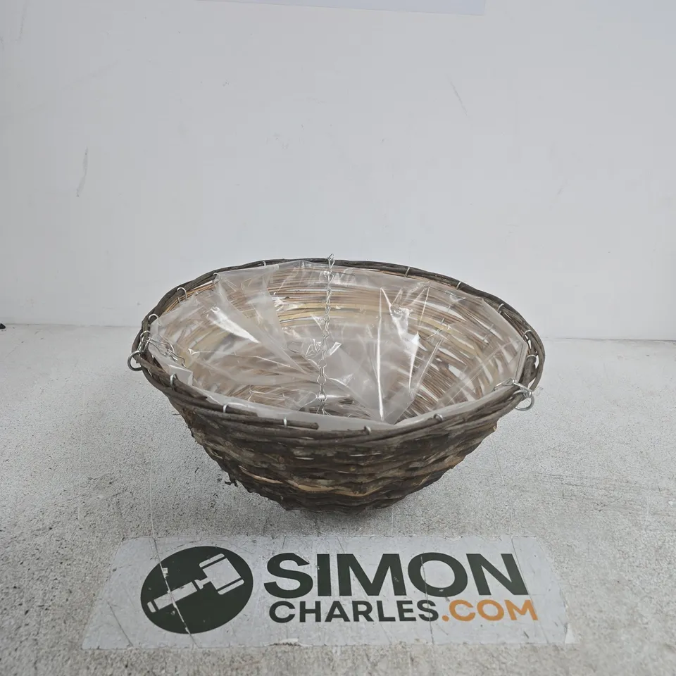 WOVEN WICKER BASKETS WITH PLASTIC LINERS – SET OF FOUR