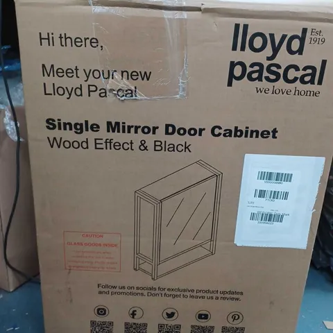 LLOYD PASCAL LINLEY SINGLE MIRROR BATHROOM WALL CABINET - COLLECTION ONLY
