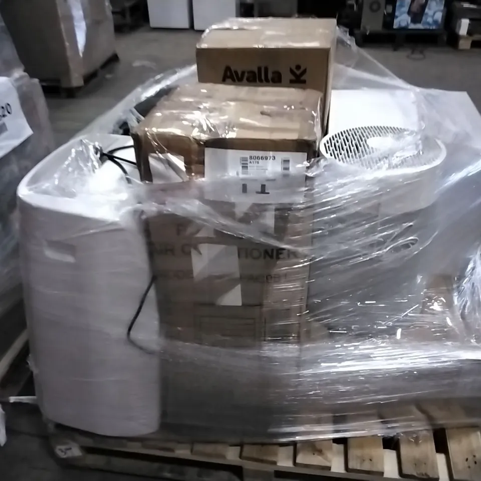 PALLET OF APPROXIMATELY 9 UNPROCESSED RAW RETURN AIR CONDITIONERS, AIR PURIFIERS, DEHUMIDIFIERS ETC TO INCLUDE;