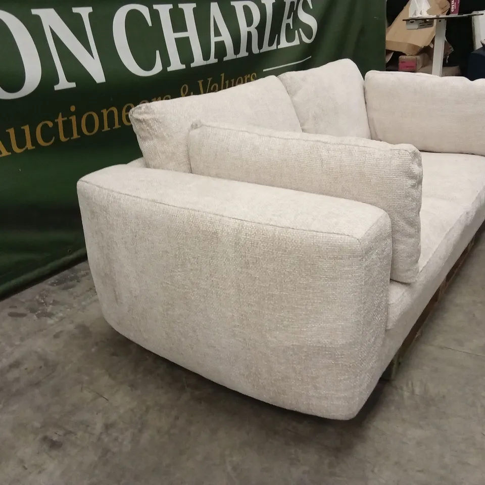 DANETTI QUINN NATURAL FABRIC DARK WOOD 3 SEATER SOFA RRP £999