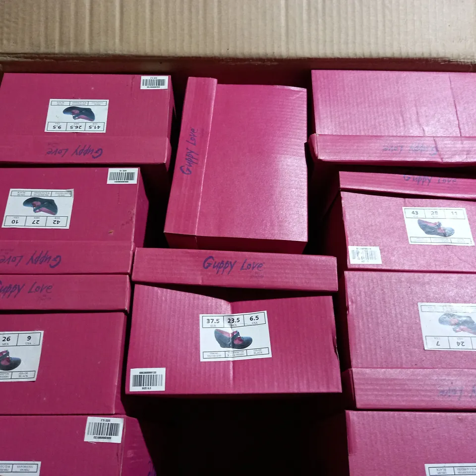 APPROXIMATELY 10 BOXED PAIRS OF GUPPY LOVE BY BLOWFISH WEDGE SHOES IN VARIOUS SIZES TO INCLUDE SIZE 39.5EU