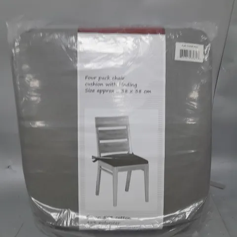 PACK OF 6 X CHAIR CUSHION WITH BINDING