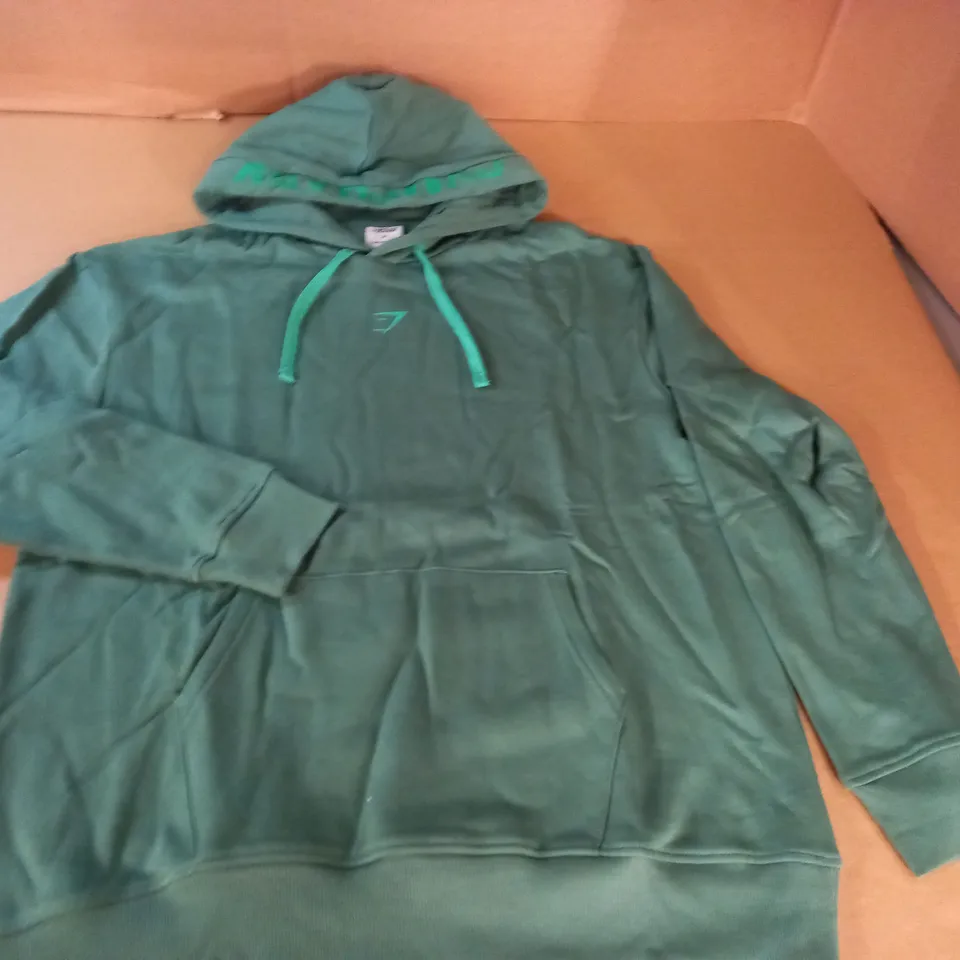 GYMSHARK GREEN HOODIE - M