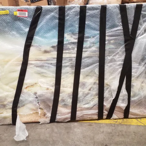 SPLASHING WAVES ON THE BEACH CANVAS WATERCOLOUR 
