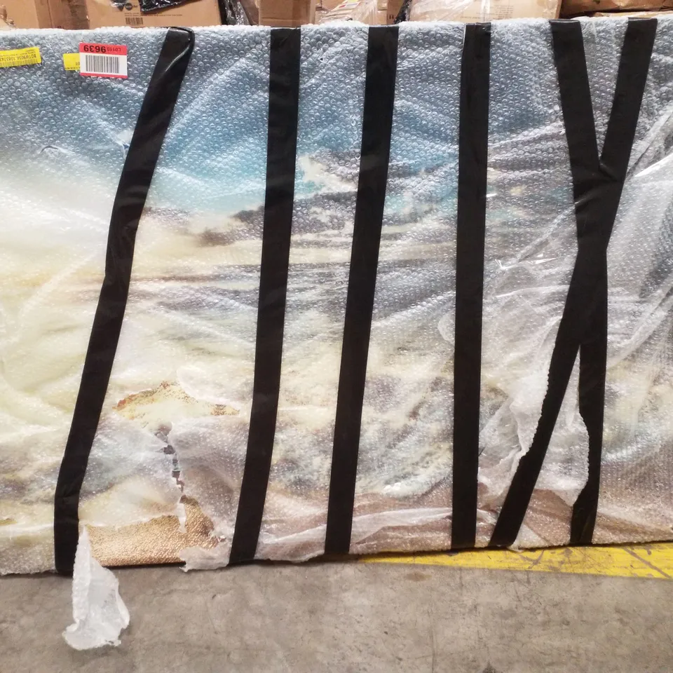 SPLASHING WAVES ON THE BEACH CANVAS WATERCOLOUR 