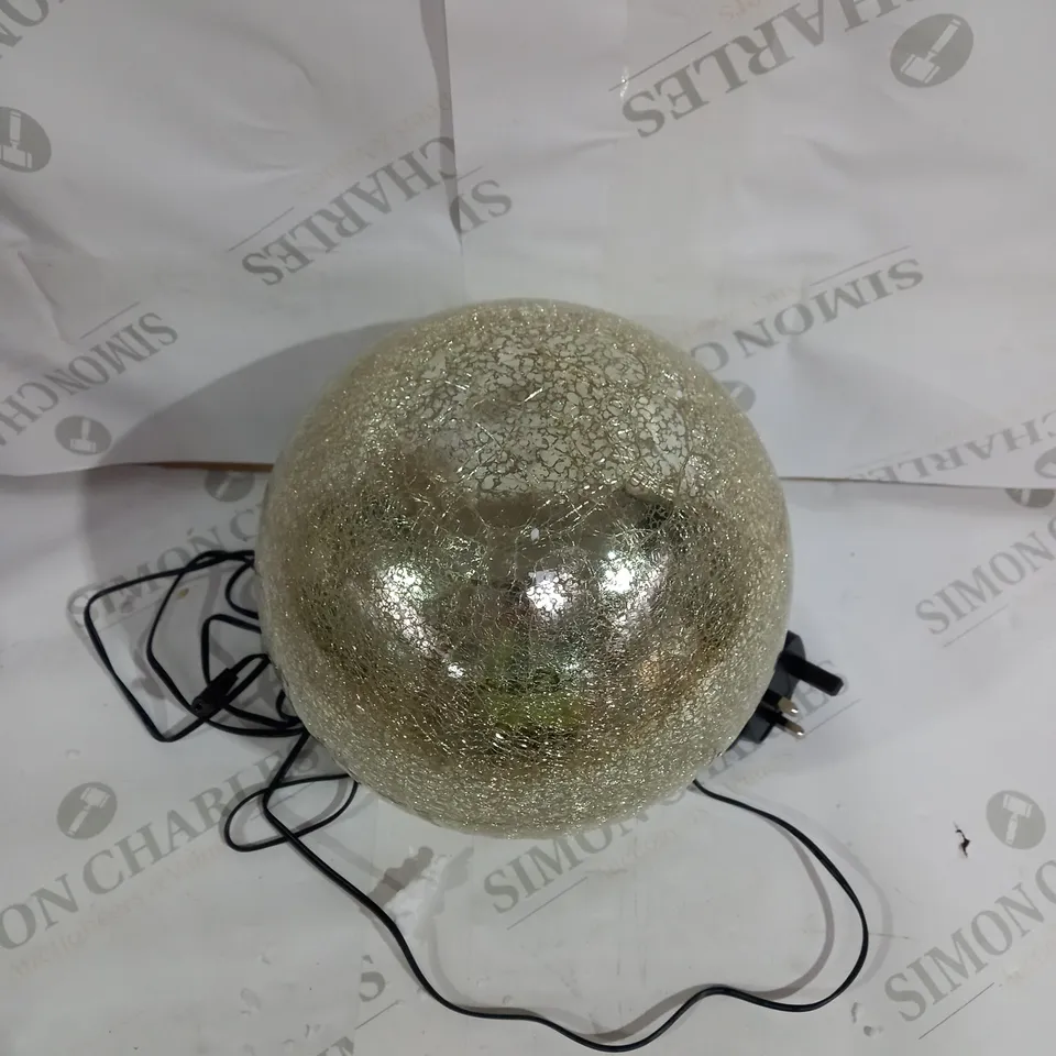 MR CHRISTMAS 8" GLASS CRACKLE SPHERE WITH ROTATING LIGHT
