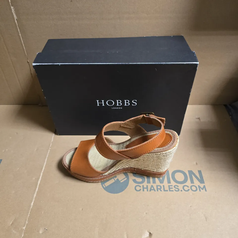 HOBBS LONDON WOMEN'S LEATHER WEDGE ESPADRILLE SANDALS – UK 6 (EU 39)