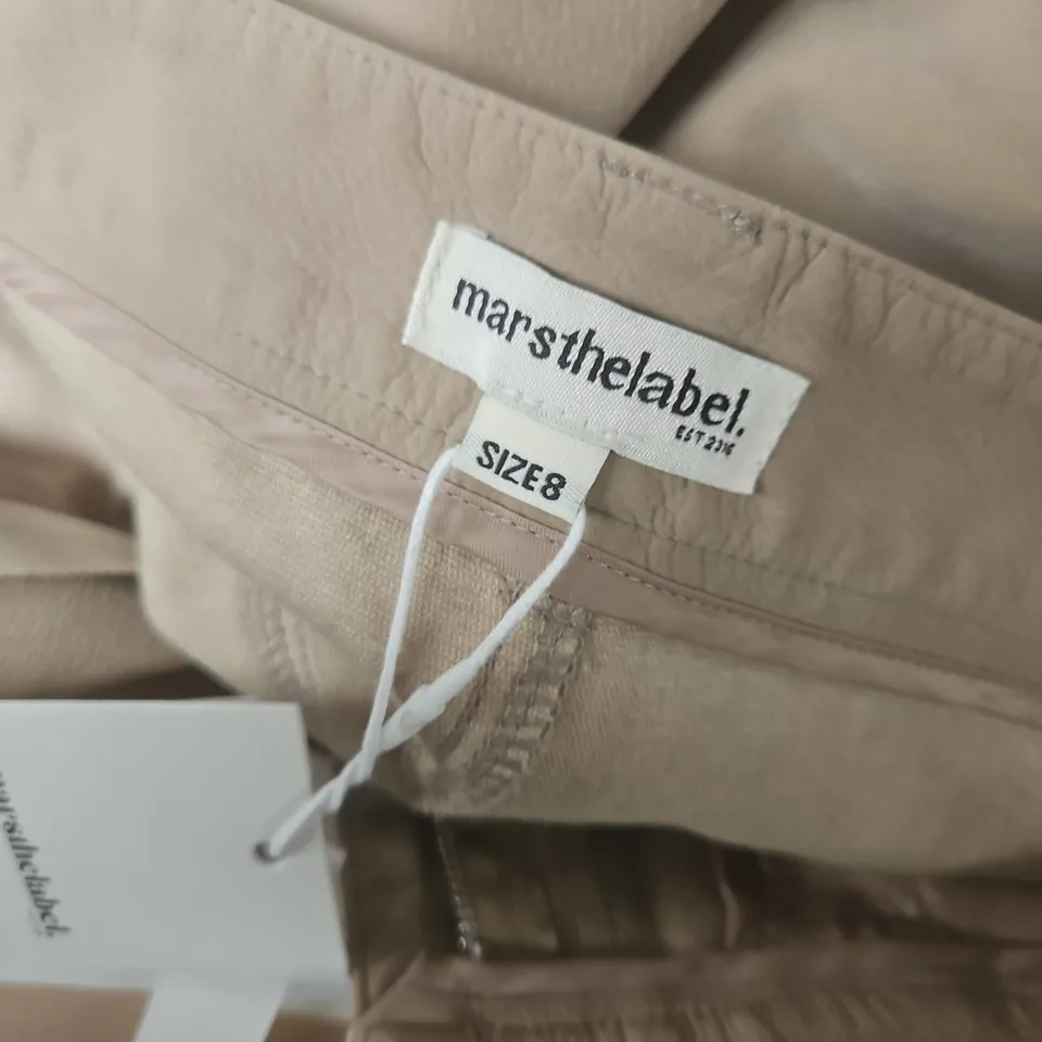 MARSTHELABEL THE SUEDE STRAIGHT TROUSERS IN TAUPE - SIZE 8