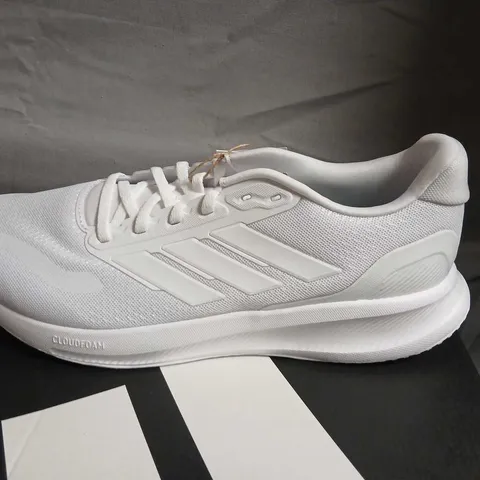 ADIDAS RUN FALCON 5 RUNNING SHOES – MEN’S WHITE, UK 8 (US 8.5, EU 42)