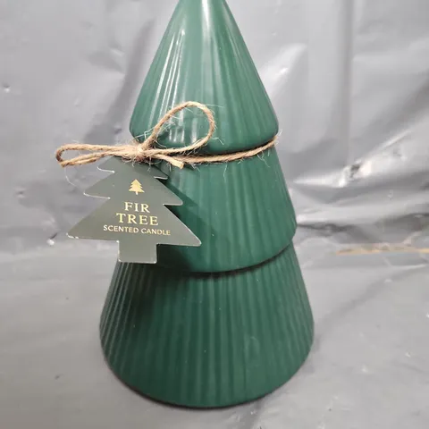 4 CERAMIC FIR TREE SHAPED SCENTED CANDLES IN GREEN (4X265G)