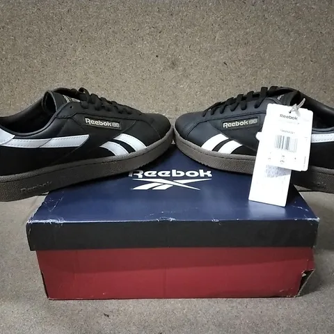 BOXED REEBOK CLUB C GROUNDS IN BLACK, WHITE & GUM - SIZE 7 