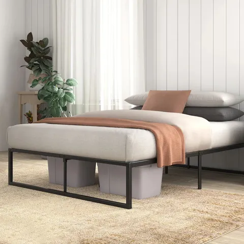 BOXED CORBE MODERN METAL BED FRAME WITH HEAVY DUTY STEEL SLAT SUPPORT - SUPER KING (1 BOX)