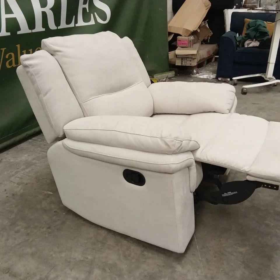 ALBION CHENILLE HIGH BACK MANUAL RECLINER ARMCHAIR RRP £479