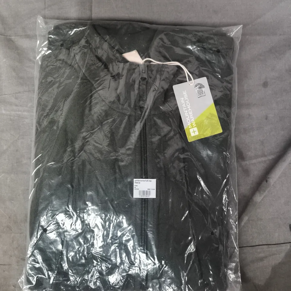 BAGGED MOUNTAIN WAREHOUSE ASHBOURNE FULL ZIP FLEECE IN KHAKI SIZE MEDIUM