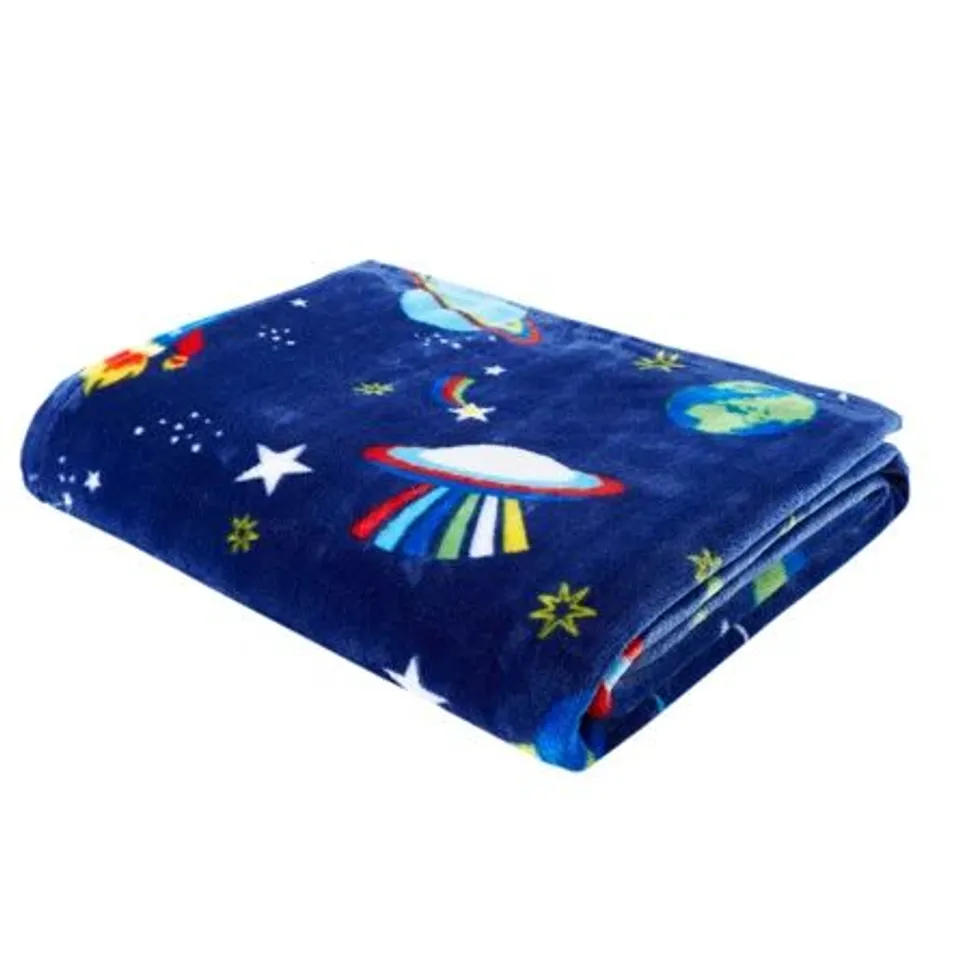 LOST IN SPACE COSY FLEECE THROW - BLUE // SIZE: 130 X 170CM