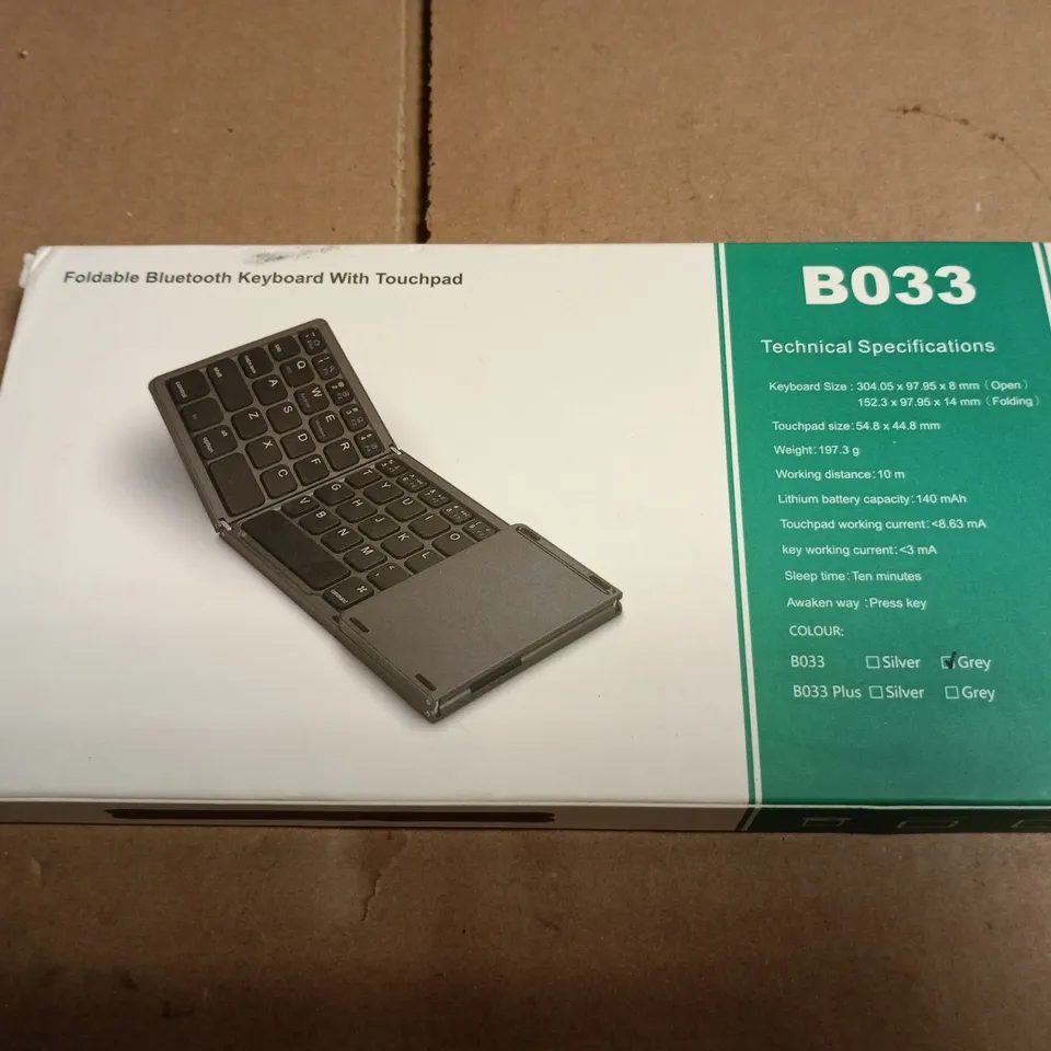 BOXED B033 FOLDABLE BLUETOOTH KEYBOARD WITH TOUCHPAD