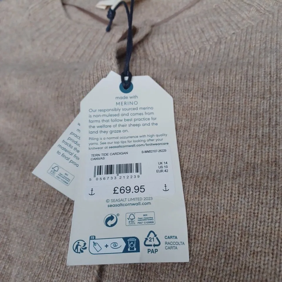 SEASALT CORNWALL TERN TIDE CARDIGAN SIZE 14