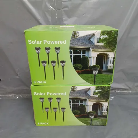 2X GARDEN PATH LIGHT 6 PACK SOLAR POWERED