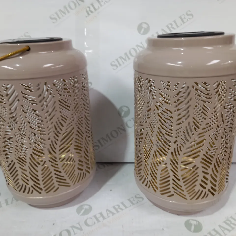 GARDEN REFLECTIONS SET OF 2 PATTERNED SOLAR LANTERNS