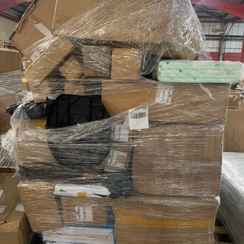 PALLET OF ASSORTED ITEMS TO INCLUDE BREAKFAST MAKER, WALLPAPER AND BABY MATS